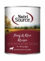 Beef & Rice 12.3 oz., 12/cs nutrisource, wet, dog, food, beef, rice, canned, can