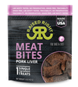 Pork Liver Meat Bites, 5 oz. raised, right, pork, liver, single, ingredient, dog, meat, bites