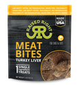 Turkey Liver Meat Bites, 5 oz. raised, right, turkey, liver, single, ingredient, dog, meat, bites